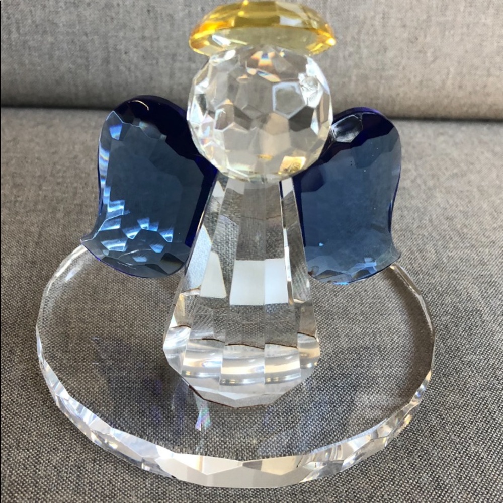 PartyLite Crystal Angel with Blue Wings and Gold Halo - Picture 2 of 8